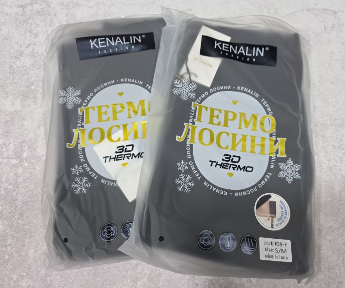 Лосини Лосини "Kenalin" W-28-Y (уп. 6шт) утеплені у дрібний рубчик на збитому плюшевому хутрі, з коригуючою мембраною та тейпами +з широким поясом утяжкою +з підтяжкою живота та сідниць, р. XXS/XS, S/M, S/M, L/XL, L/XL, 2XL3XL -(чорні)