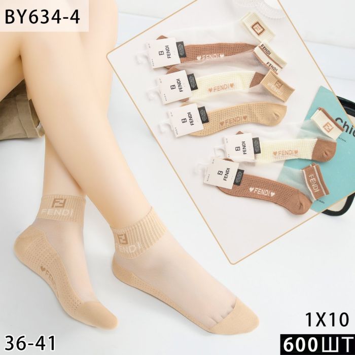 Шкарпетки "Корона /FЕN..I" BY634-4 стрейч /cotton жіночі, р. 37-41 -асорті -(середні /кавово-молочний мікс з прозорим верхом +мікс написів та візерунків FЕN..I) -уп. 10 шт