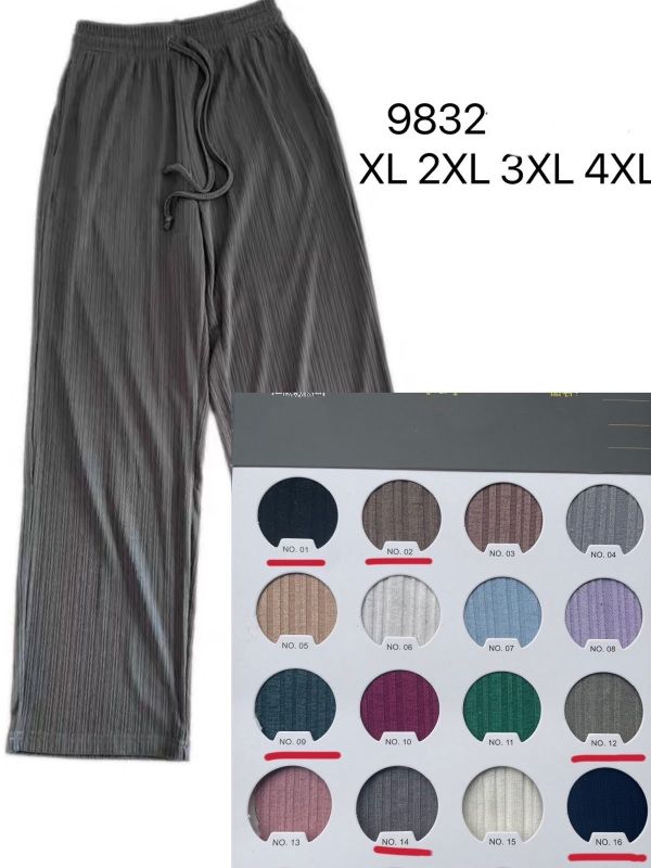 Прогулянкові штани "Kenalin" 9832 палаццо з легкої тканини в рубчик, вільного крою з широким низом, з боків кишені, р. XL-(46-48), 2XL-(48-50), 3XL-(50-52), 4XL-(52-54)