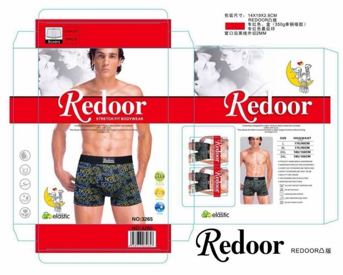 Боксери "Redoor" 3265 cotton-elastic, р. L, XL, XL, 2XL, 2XL, 3XL -ростовка 12 шт