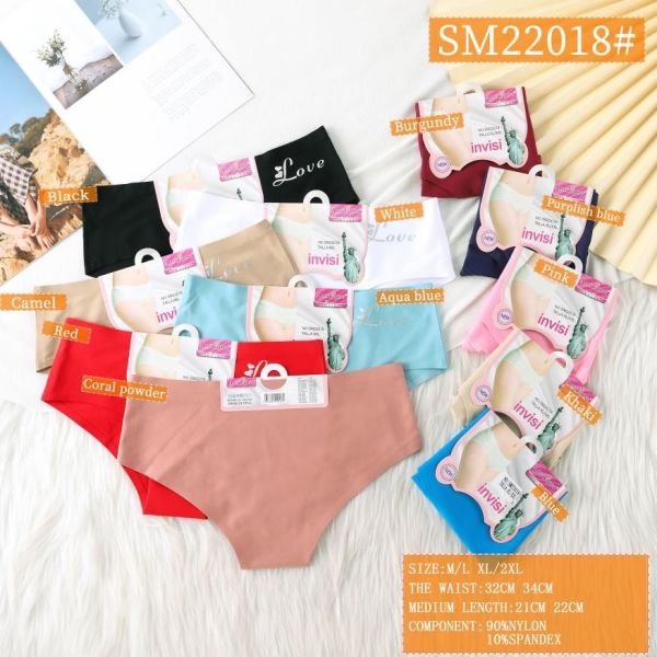 Жіночі труси "Invisi" SM22018# мікрофібра з лазерною обробкою, р. M/L, XL/2XL -(44-46, 46-48) -асорті -(однотонні +збоку напис) -уп. 12 шт