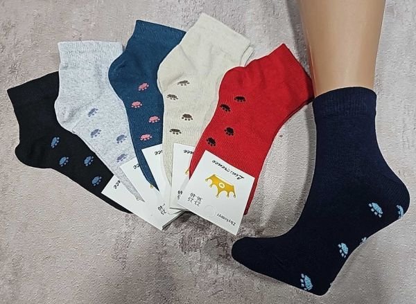 Шкарпетки Житомир "Limerence" 403-82 стрейч жіночі, р. 36-40 -асорті -(середні гладкі /однотонні +на підошві дрібні лапки -стрейч) -уп. 12 шт