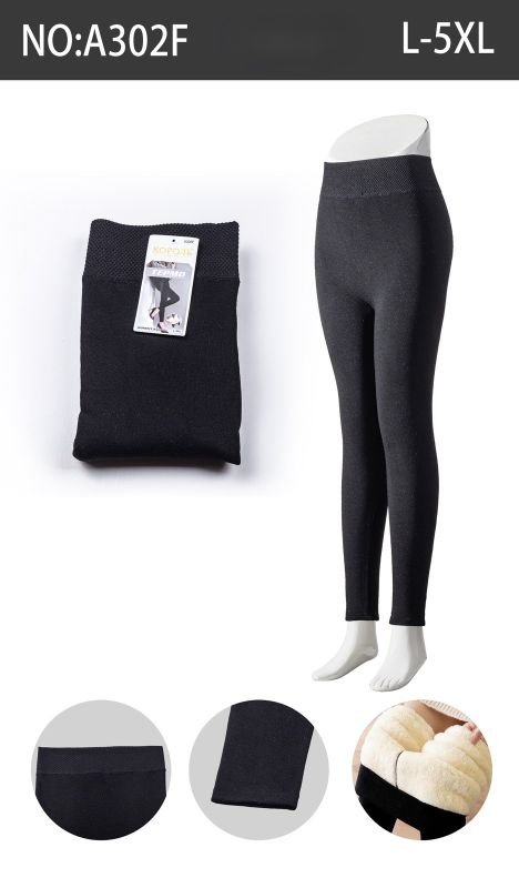 Лосини "Король" А-302F термо безшовні на світлому хутрі, р. L/5XL-(50-56) -(чорні -302Ф)