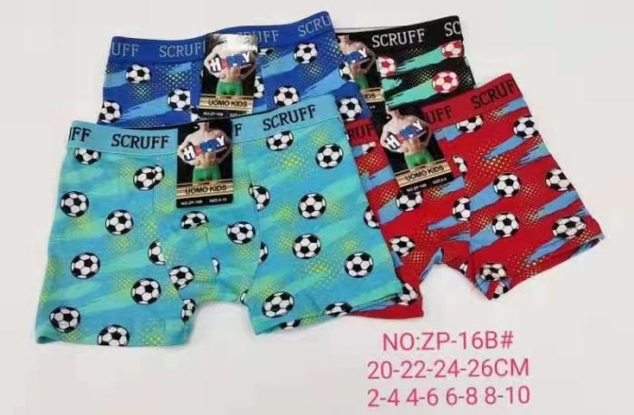 Боксери дитячі "Uomo kids" ZP-16B cotton, р. 2-4, 4-6, 6-8, 8-10 років -асорті -(футбольні м'ячик) -уп. 12 шт