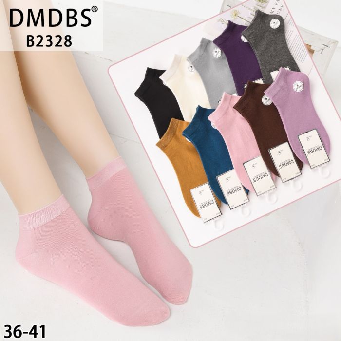 Шкарпетки "DMDBS" B-2328 стрейч / cotton жіночі, р. 36-41 -асорті -(Короткі / однотонні -кольоровий мікс) -уп. 10 шт