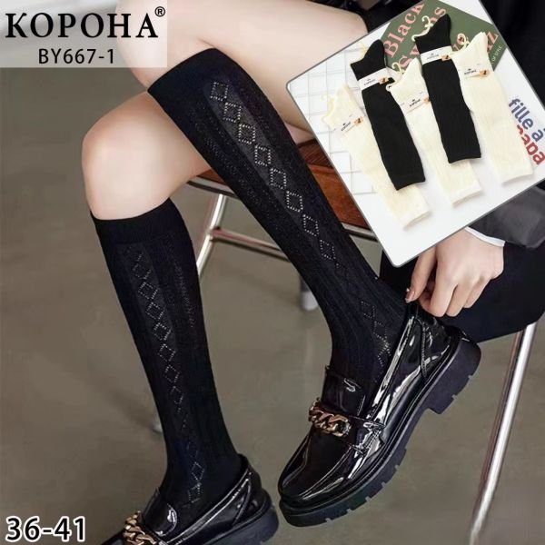 Гольфи /підколінки "Корона" BY-667-1 шовк /cotton, р. 36-41 -асорті -(Молочні + чорні із сітчастим візерунком) -уп. 10 шт Гольфи /підколінки "Корона" BY-667-1 шовк /cotton, р. 36-41 -асорті -(Молочні + чорні із сітчастим візерунком) -уп. 10 шт