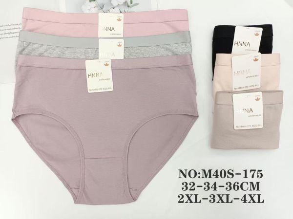 Жіночі труси "HNNA" 40-S-175 NEW cotton, р. 2XL, 3XL, 4XL, -(46-48, 48-50, 50-52) -асорті -(однотонні) -уп. 12 шт