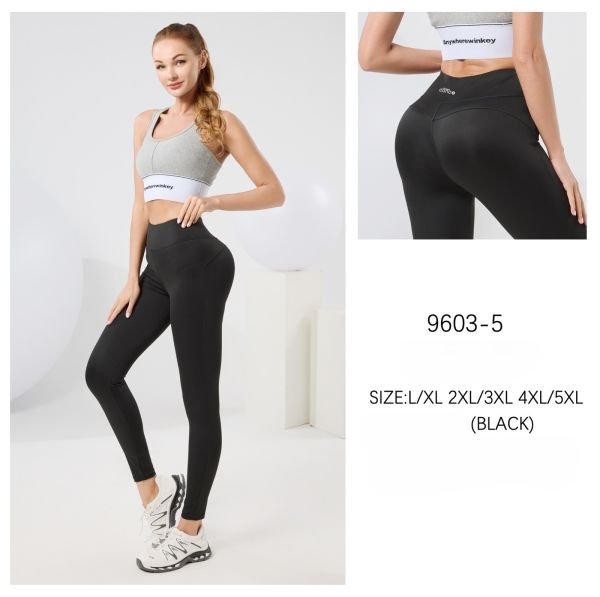 Лосини "Kenalin" 9603-5 з еластичної тканини дайвінг +на широкому поясі ззаду напис, р. L/XL-(46-48), 2XL/3XL-(48-50), 4XL/5XL-(50-52) -(чорні)