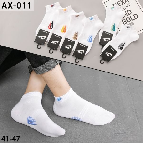 Шкарпетки "Sport /N" АХ-011-М стрейч /cotton чоловічі, р. 41-47 -(Короткі /білі -з емблемою на резинці та з написом на підошві +резинка фіксатор посередині -чол.) -уп. 10 шт