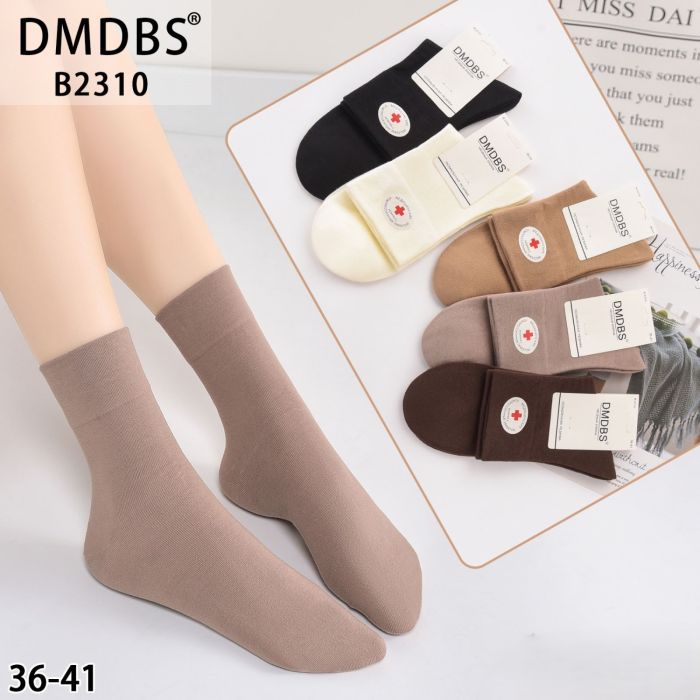 Шкарпетки "DMDBS" 2310 стрейч /cotton жіночі, р. 36-41 -асорті -(високі однотонні /кавовий мікс з ослабленою широкою гумкою) -уп. 10 шт