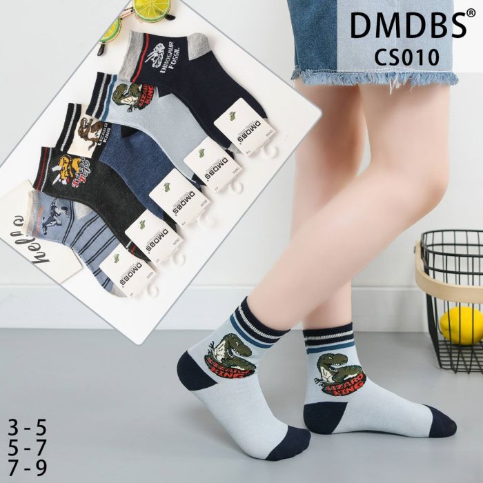 Шкарпетки "DMDBS" СS-010 стрейч /cotton дитячі р. 3-5, 5-7, 7-9 років -асорті -(Мікс різних динозаврів) -уп. 10 шт