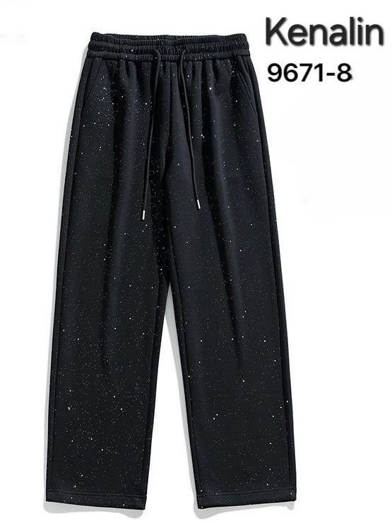 Прогулянкові штани "Kenalin" 9671-8 з блискітками +спереду з боків кишені, верх на резинці, р. 2XL/3XL-(46-48), 3XL/4XL-(48-50), 4XL/5XL-(50-52), 5XL/6XL-(52-54) -(чорні)