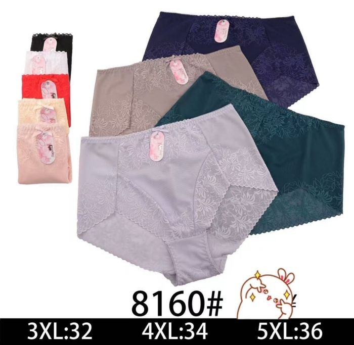 Жіночі труси "Лариса" 8160# нейлонові з сіточкою та гіппюром, р. 3XL, 4XL, 5XL -(48-50, 50-52, 52-54) -асорті -(однотонні з гіпюровими вставками) -уп. 12 шт