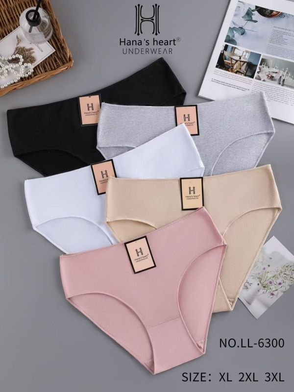 Жіночі труси "H /Hana`s heart" LL-6300 бавовняні, р. XL, 2XL, 3XL-(48-50, 50-52, 52-54) -асорті -(Однотонні) -уп. 24 шт