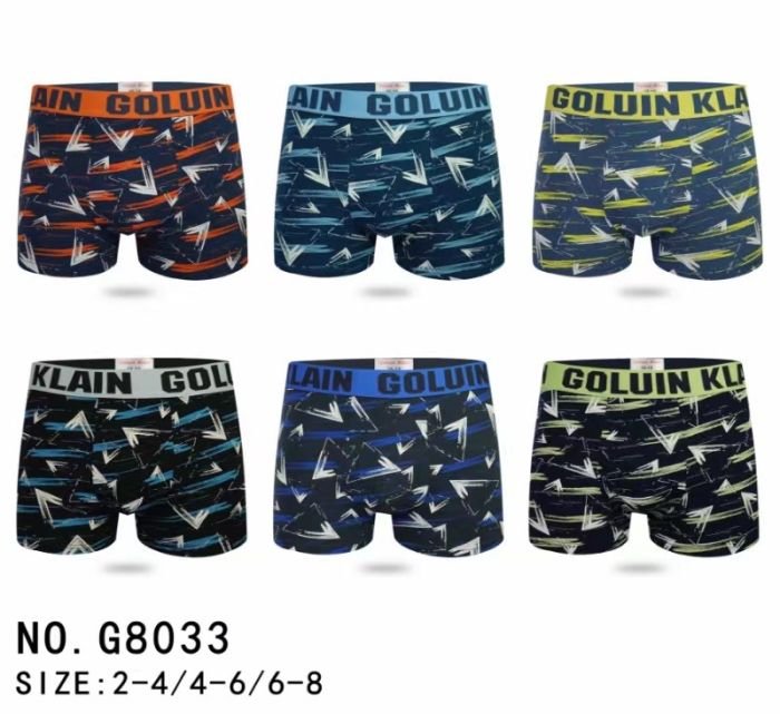 Боксери дитячі "Galvien kleain" G-8033 cotton, р. 2-4, 4-6, 6-8 років -асорті -уп. 12 шт