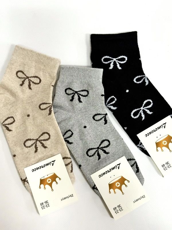 Шкарпетки Житомир "Limerence" 403-71 стрейч жіночі, р. 36-40 -асорті -(середні /великі бантики та горошок по всій шкарпетці -стрейч) -уп. 12 шт