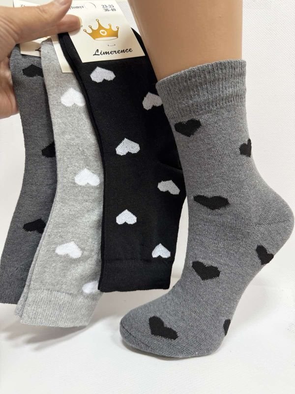 Шкарпетки Житомир "LIMERENCE" 412-21 стрейч жіночі (високі) р. 36-40 -асорті -(стрейч /Темний мікс /гладкі +серця по всій шкарпетці -стрейч)