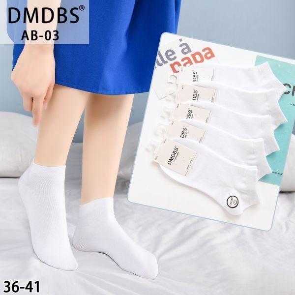Шкарпетки "DMDBS" AB:03 стрейч /cotton жіночі, р. 36-41 -асорті -(Короткі /білі) -уп. 10 шт (АВ-03)