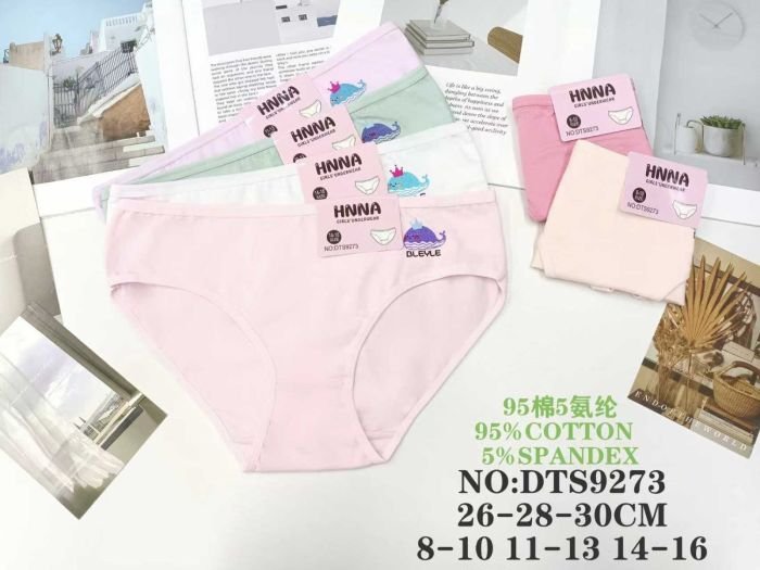 Труси дитячі "HNNA" DTS-9273 дівчинка cotton, р. 8-10, 11-13, 14-16 -асорті -(Однотонні +дельфін та напис) -уп. мікс 12 шт