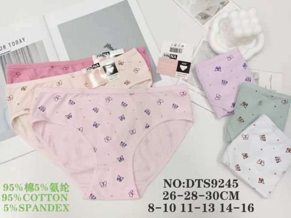 Труси дитячі "HNNA" DTS-9245 дівчинка cotton, р. 8-10, 11-13, 14-16 -асорті -(У дрібні метелики) -уп. мікс 12 шт
