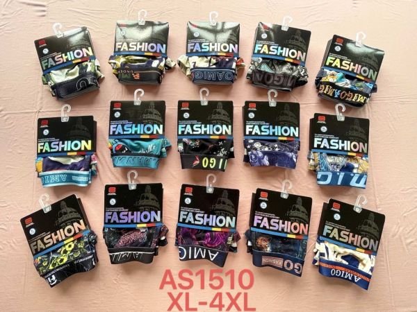 Боксери "FASHION /Amigo" AS-1510 cotton+elastnanne, р. XL, 2xl, 3xl, 4xl -випадковій мікс кольорових малюнків -ростовка 8 шт