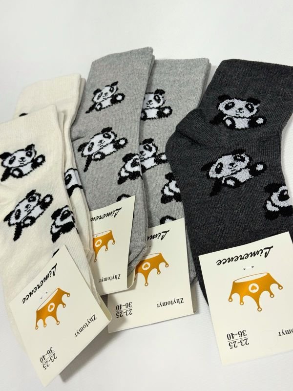 Шкарпетки Житомир "Limerence" 403-73 стрейч жіночі, р. 36-40 -асорті -(середні -"сірий мікс із молочними +пандочки по всій шкарпетці -стрейч) -уп. 12 шт