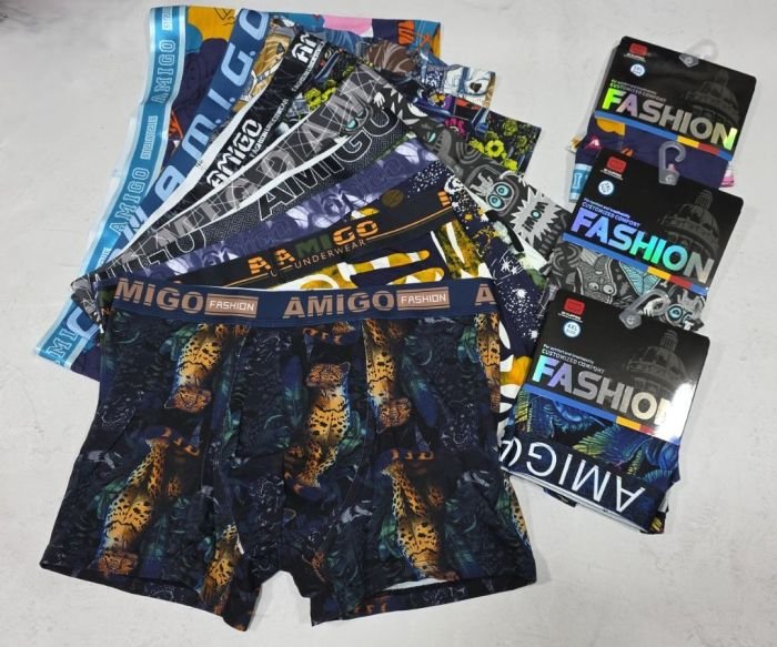 Боксери "FASHION /Amigo" AS-1510 cotton+elastnanne, р. XL, 2xl, 3xl, 4xl -випадковій мікс кольорових малюнків -ростовка 8 шт