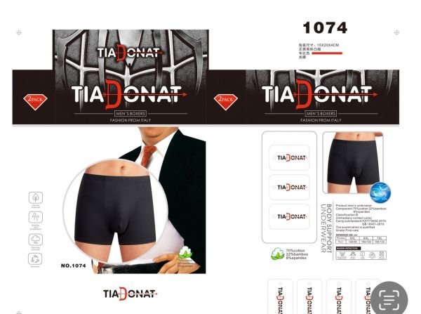 Боксери "TIA-DONAT" 1074 -батал cotton+bamboo р. 5XL, 6XL, 7XL -мікс забарвлень -ростовка 6 шт