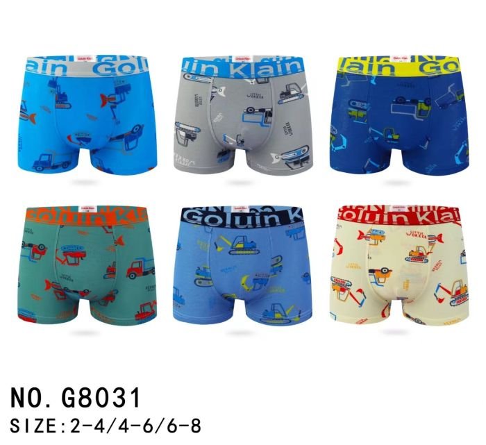 Боксери дитячі "Galvien kleain" G-8031 cotton, р. 2-4, 4-6, 6-8 -асорті -уп. 12 шт