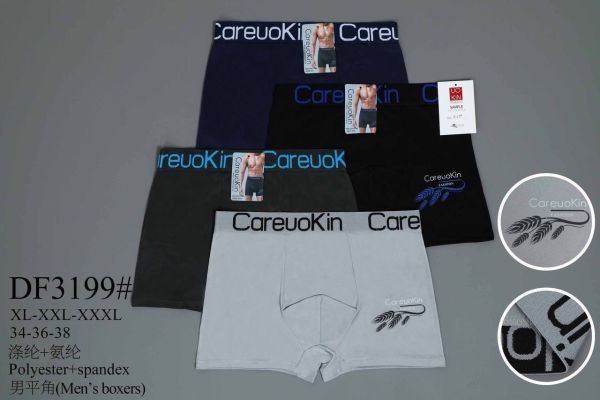 Боксери "CareuoKin" DF-3199 palyester /spandex, р. XL, 2XL, 3XL - уп. 12 шт -мікс