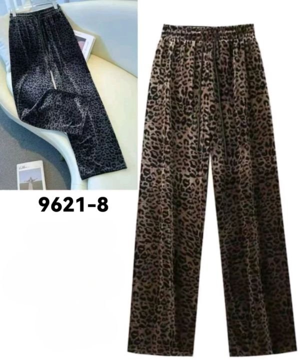 Прогулянкові штани "Kenalin" 9621-8 велюрові "лео" прямого крою, верх на резинці +спереду з боків кишені, р. 2XL/3XL-(48-52), 3XL/4XL-(50-54), 4XL/5XL-(52-56), 5XL/6XL-(54-58) -уп. 1 шт