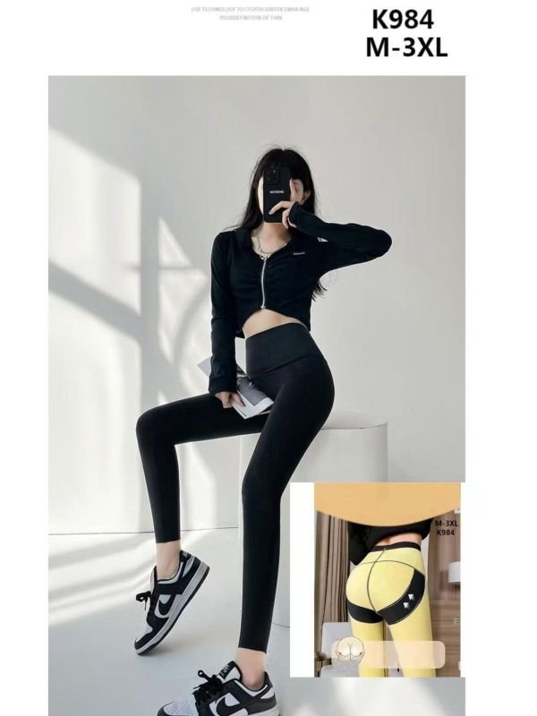 Лосини "ALIA" К-984 гладкі на збитому хутрі з коригуючою мембраною та тейпами +з широким поясом утяжкою та з підтяжкою живота та сідниць +з пуш-ап ефектом (Push-up), р. M-(40-42), L-(42-44), XL-(44-46), 2XL-(46-48), 3XL-(48-50) -(чорні) -уп. 1 шт