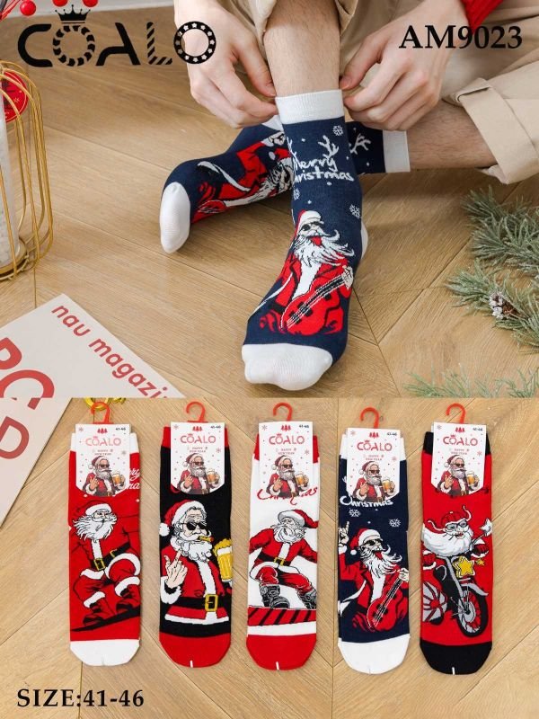 Шкарпетки "Coalo" АM-9023 стрейч cotton чоловічі, р. 41-46 -асорті -(Новорічні мікс крутих Санта Клаусів- чол.) -уп. 10 шт