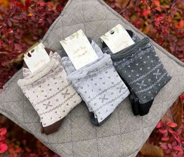 Шкарпетки "NiceSocks" 501-БР махрові "Без резинки" жіночі, р. 36-40 -асорті -(Махра -Б/р "без гумки" в орнамент по всій шкарпетці) -уп. 12 шт