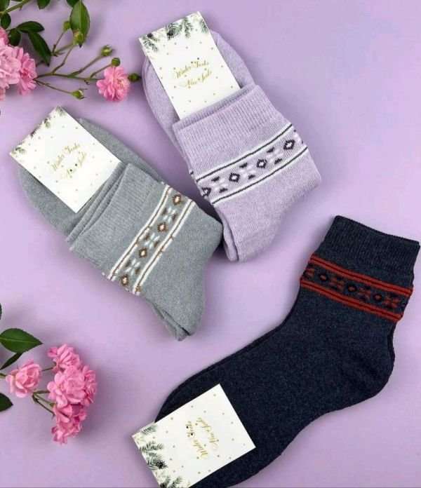 Шкарпетки "NiceSocks" 501-1 махрові жіночі, р. 36-40 -асорті -(Махра -однотонні +під гумкою вузька вставка з орнаментом) -уп. 12 шт