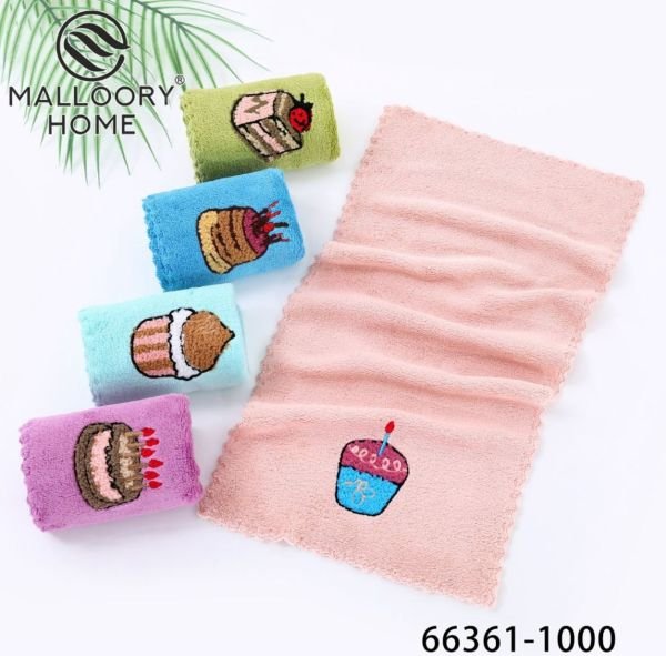 Рушник 66361-1000 кухонний мікрофібра-травка р. 25*50 -уп. 20 шт -(Однотонні +вишивка тістечка)