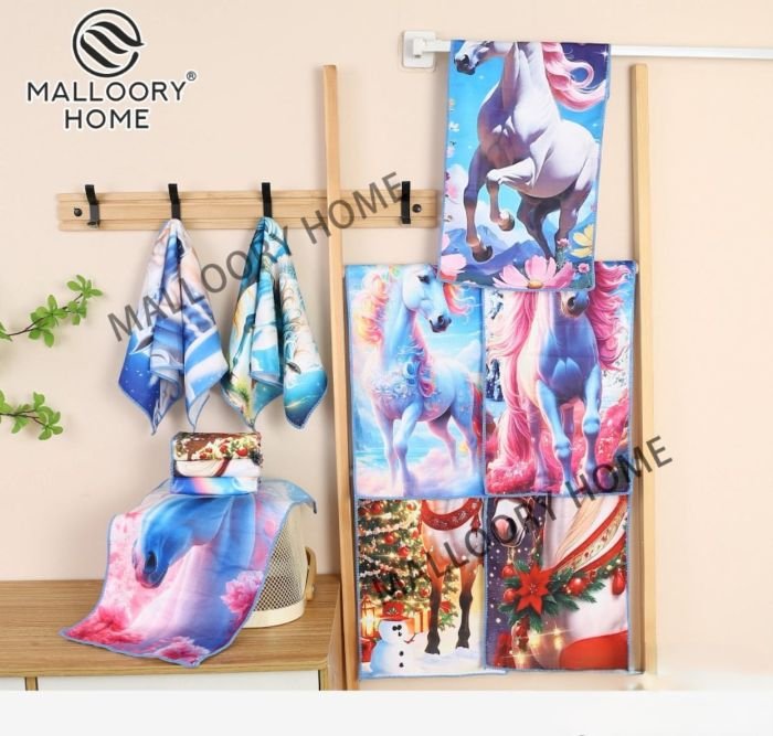 Рушник 9417-1200 /25*50 кухонний велюр-махра р. 25*50 -уп. 20 шт -(Мікс коней -символ 2026 року)