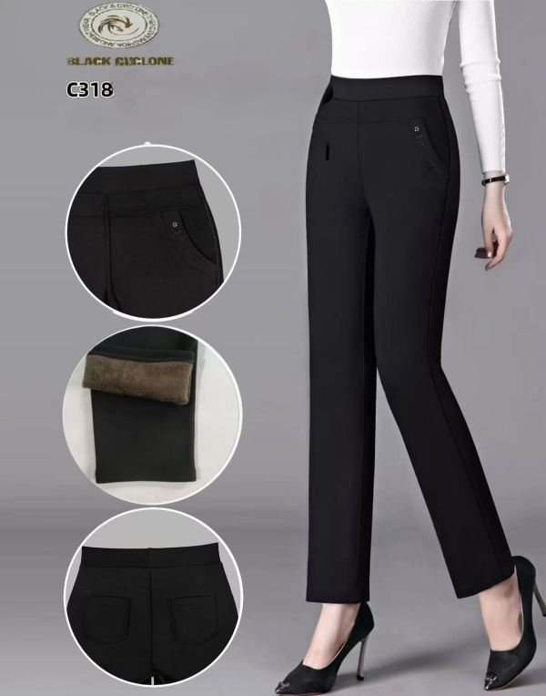 Лосини брючні "BLACK CYCLONE" В-318 на хутрі +спереду і ззаду кишені, р. 8XL-(52-54), 9XL-(54-56), 10XL-(56-58)