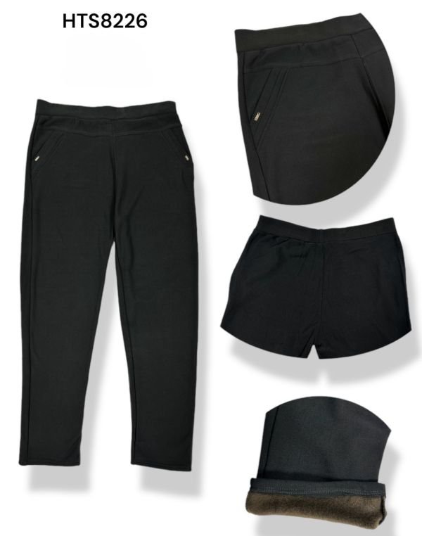 Лосини брючні "Ataлn" HTS-8226 на хутрі +спереду кишені, р. 3XL/4XL-(50-52), 5XL/6XL-(52-54), 7XL/8XL-(54-56) -(чорні)