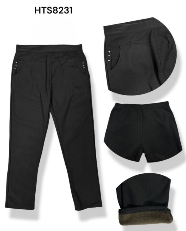 Лосини брючні "Ataлn" HTS-8231 на хутрі +спереду кишені, р. 3XL/4XL-(50-52), 5XL/6XL-(52-54), 7XL/8XL-(54-56) -(чорні)