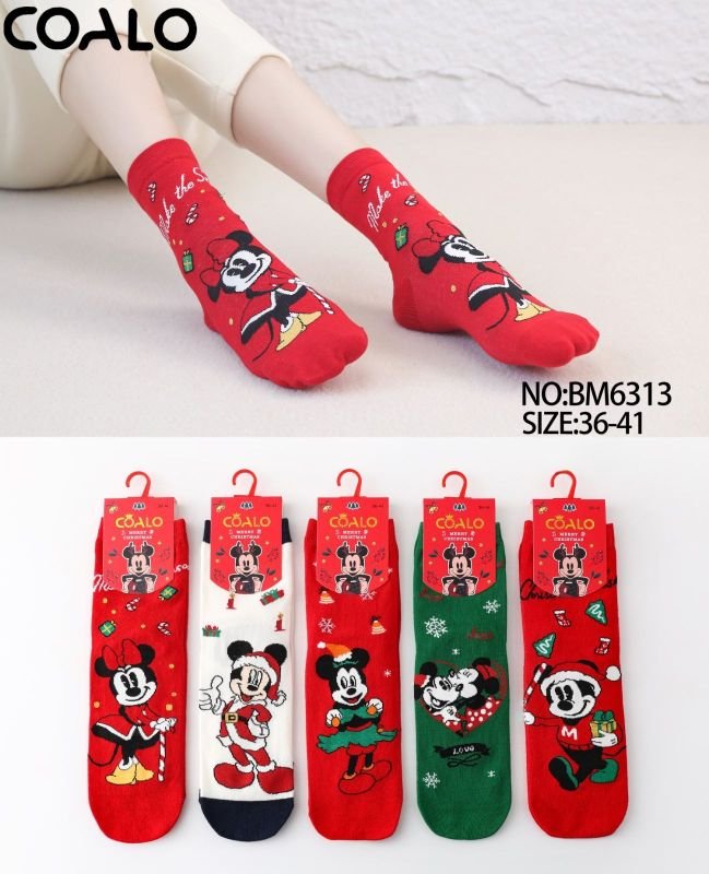 Шкарпетки "Coalo" BM-6313 стрейч cotton жіночі, р. 36-41 -асорті -(Новорічний мікс Міккі та Мінні) -уп. 10 шт