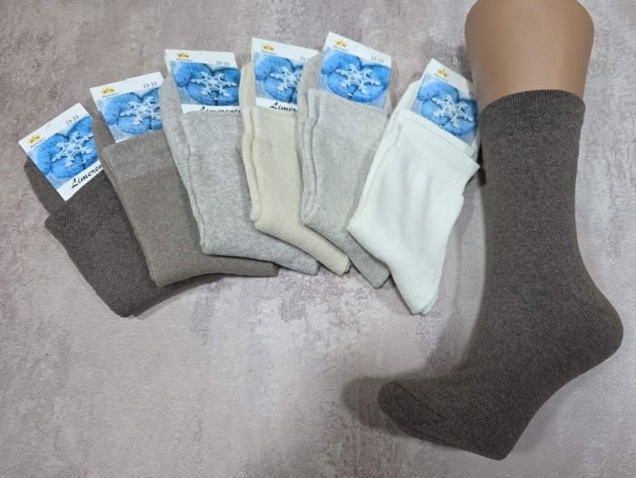 Шкарпетки Житомир "LIMERENCE" 4960-66 махрові жіночі, р. 36-40 -асорті -(Махра -високі -ніжно-кавовий мікс із 6 кольорів) -уп. 12 шт