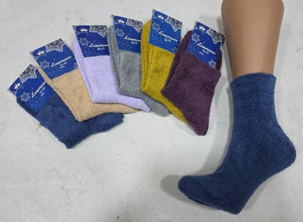 Шкарпетки Житомир "LIMERENCE" Т-9693-08 плюш-травка середні жіночі, р. 36-40 -асорті -(середні -травка -кольорові) -уп. 12 шт