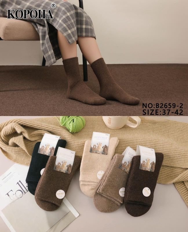 Шкарпетки "КОРОНА" В-2659-2 термо на махрі жіночі, р. 37-42 асорті -(однотонні -кавовий мікс) -уп. 10 шт