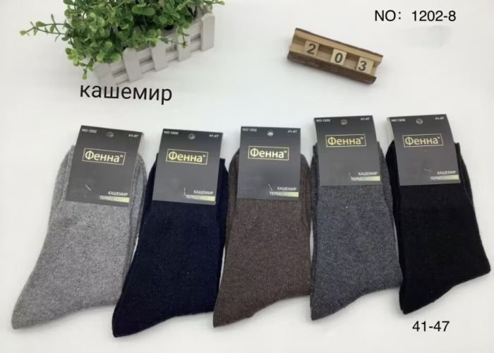 Шкарпетки "Фенна" 1202-8 кашемір чоловічі, р. 41-47 -асорті -(Однотонні) -уп. 10 шт