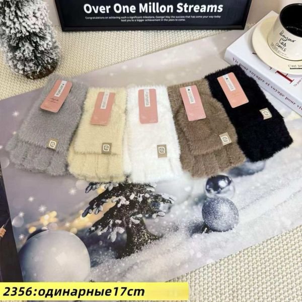 Мітенки з рукавицею жіночі "Anjela" 2356-Р без пальців (один закритий) +рукавичка -асорті -(Однотонні мікс) -уп. 12 шт