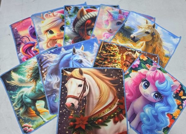 Рушник /Серветка 9419-2400 /30*30 велюр-махра р. 30*30 -уп. 20 шт -(Мікс коней -символ 2026 року)