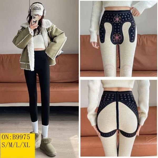 Лосини "Clover" В-9975 еластичні на збитому флісі з коригуючою мембраною та тейпами +з підтяжкою живота та сідниць +з пуш-ап ефектом (Push-up), р. L-(46-48), XL-(48-50) -чорні