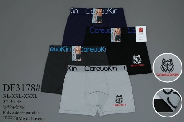 Боксери "CareuoKin" DF-3178 palyester /spandex, р. XL, 2XL, 3XL - уп. 12 шт -мікс