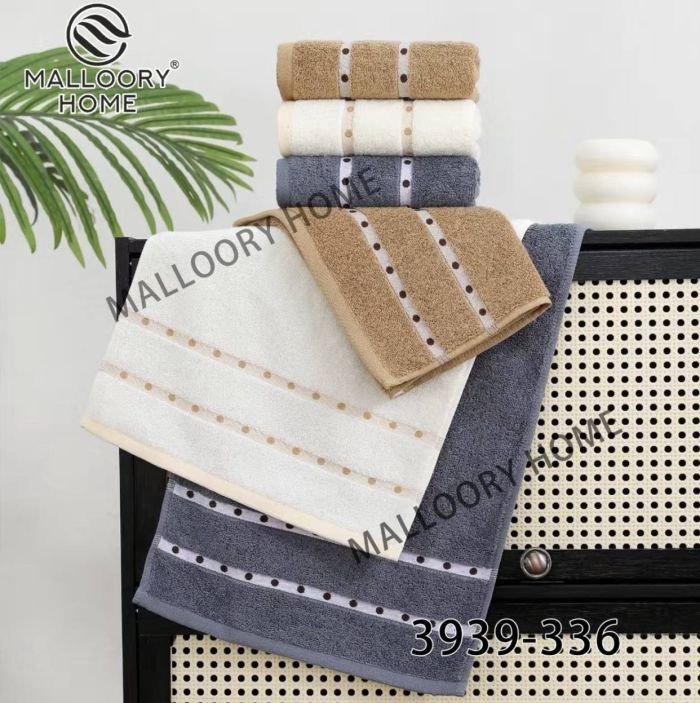 Рушник 3939-336 кухонний cotton -махра, р. 35*75 -уп. 12 шт -(Однотонний +декоративні смуги з горошком -кухня)